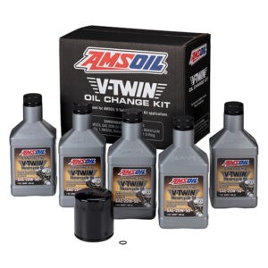 AMSOIL V-Twin Oil Change Kit With Black Motorcycle Oil Filter